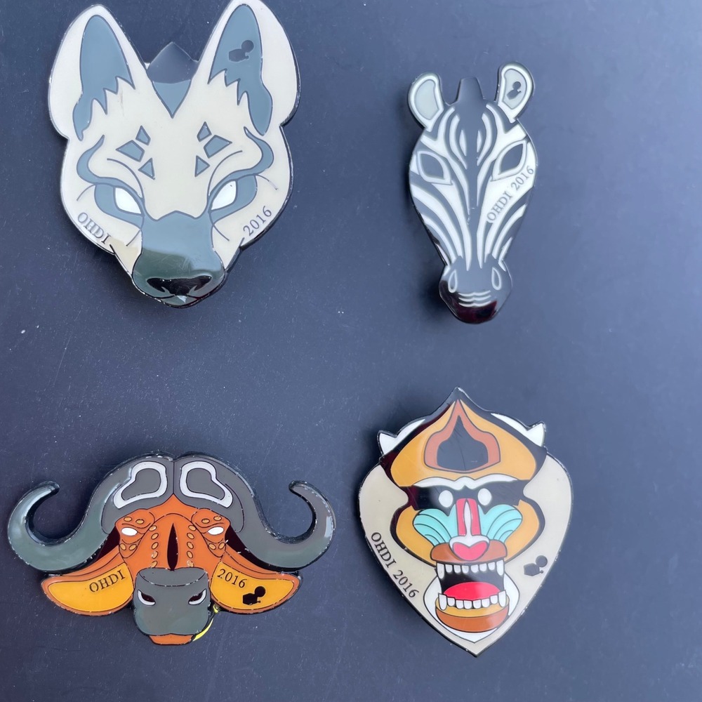 Ohio Destination Imagination 2016 Safari Animal Enamel Lapel Pin Set of 4 OHDI